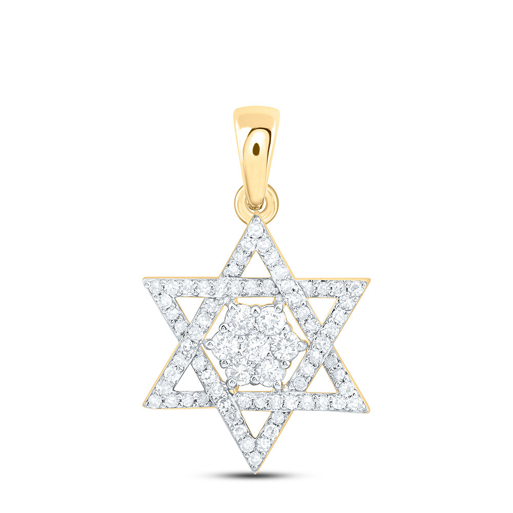 10K Yellow Or White Gold 1/3Cttw Natural Diamond Star Of David Pendant