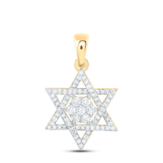 10K Yellow Or White Gold 1/3Cttw Natural Diamond Star Of David Pendant