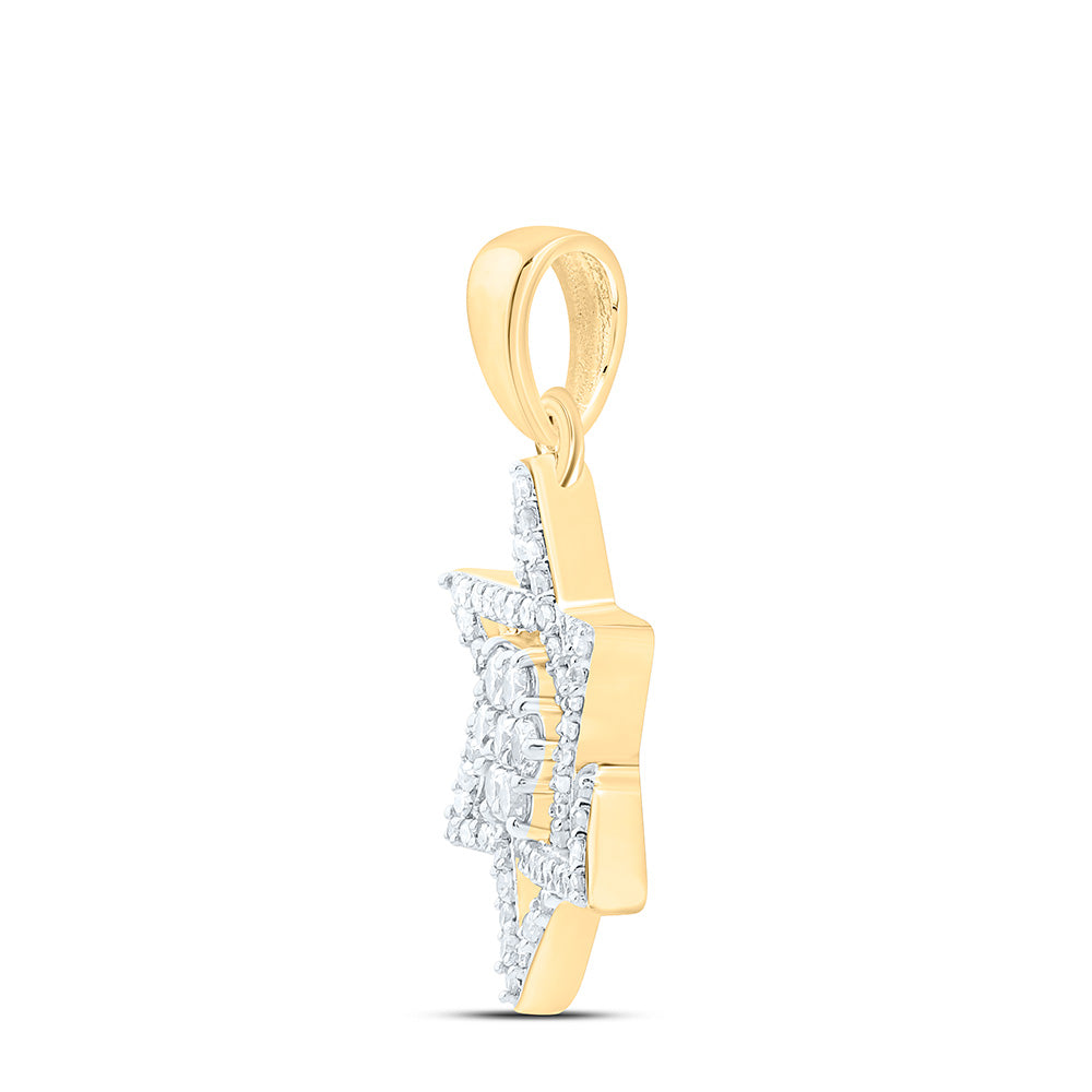 10K Yellow Or White Gold 1/3Cttw Natural Diamond Star Of David Pendant