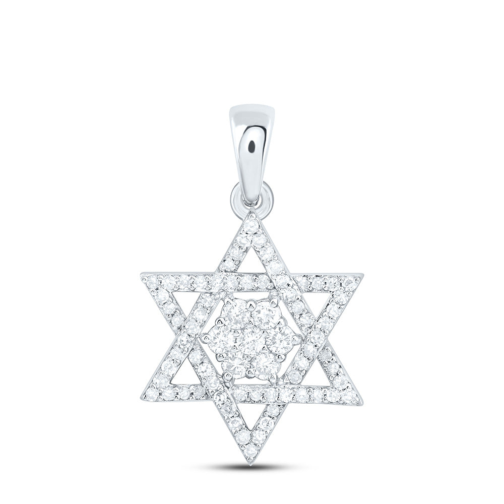 10K Yellow Or White Gold 1/3Cttw Natural Diamond Star Of David Pendant