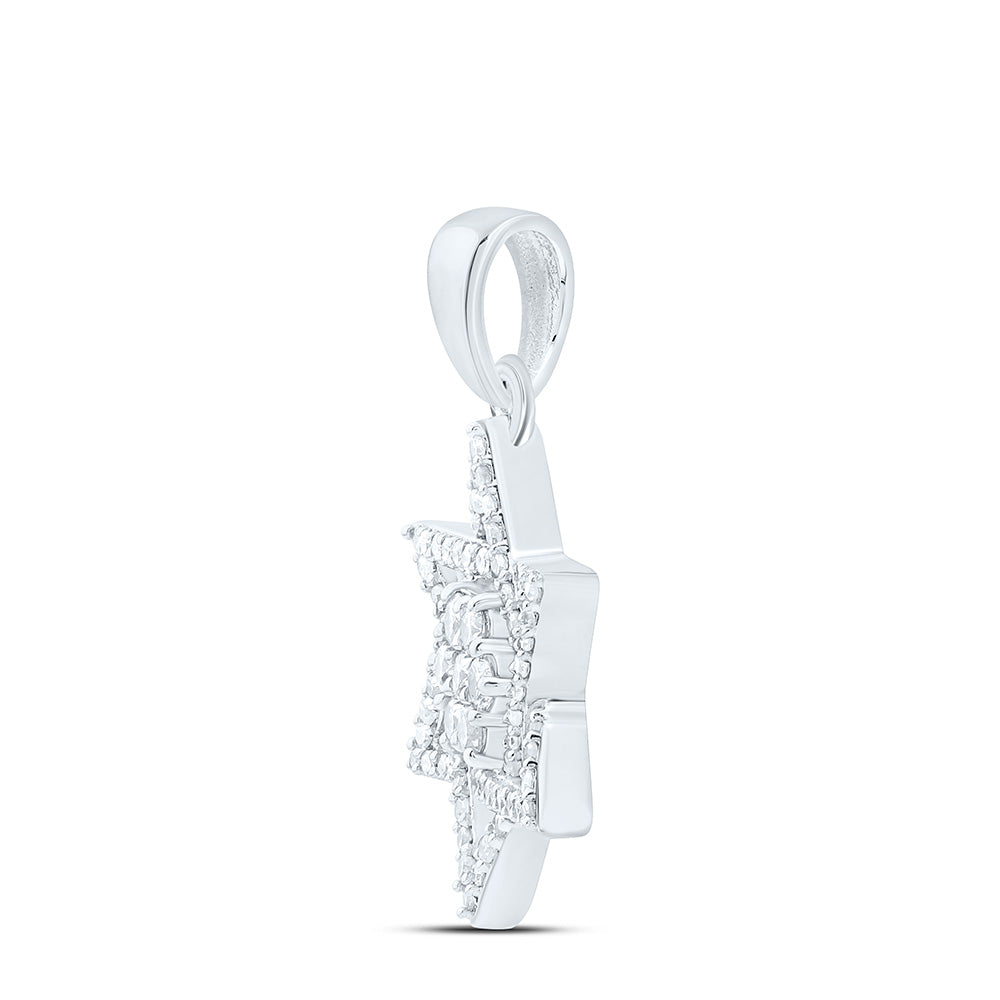 10K Yellow Or White Gold 1/3Cttw Natural Diamond Star Of David Pendant