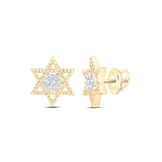 10K Yellow Or White Gold 1/6Cttw Natural Diamond  Star Of David Earring