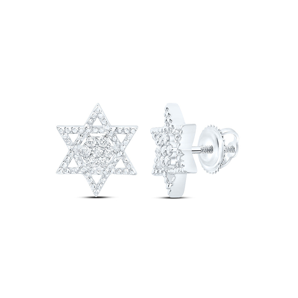 10K Yellow Or White Gold 1/6Cttw Natural Diamond  Star Of David Earring