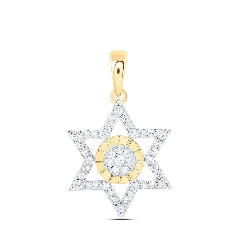 10K Yellow Or White Gold 1/4Cttw Natural Diamond  Star Of David Pendant