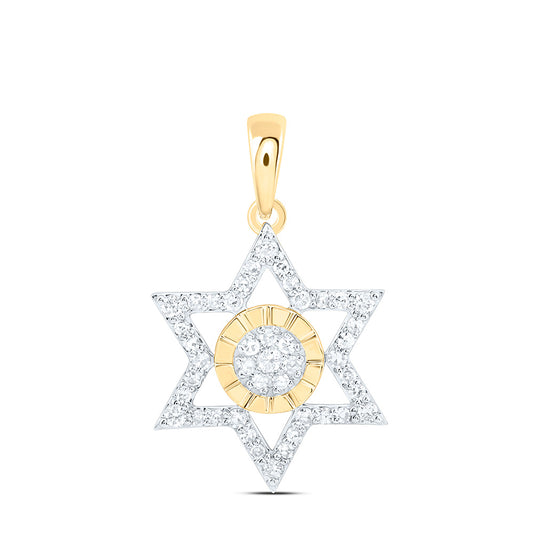 10K Yellow Or White Gold 1/4Cttw Natural Diamond  Star Of David Pendant