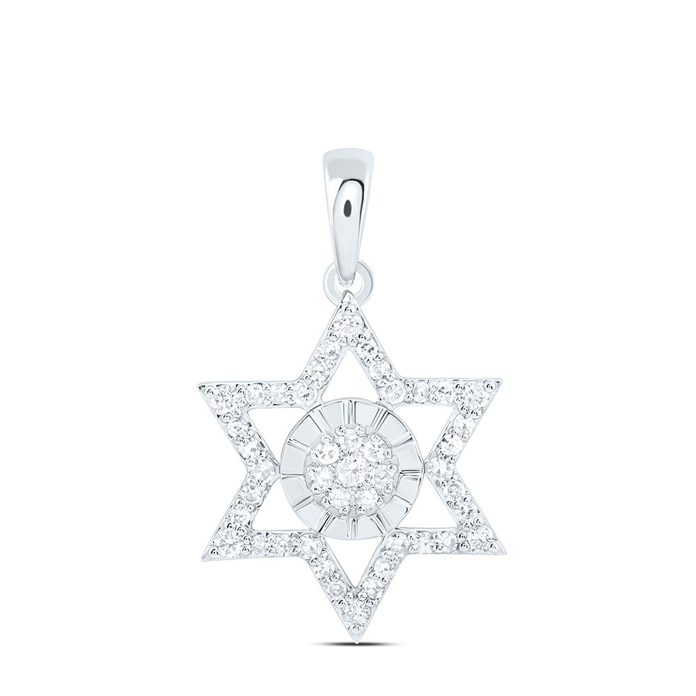 10K Yellow Or White Gold 1/4Cttw Natural Diamond  Star Of David Pendant