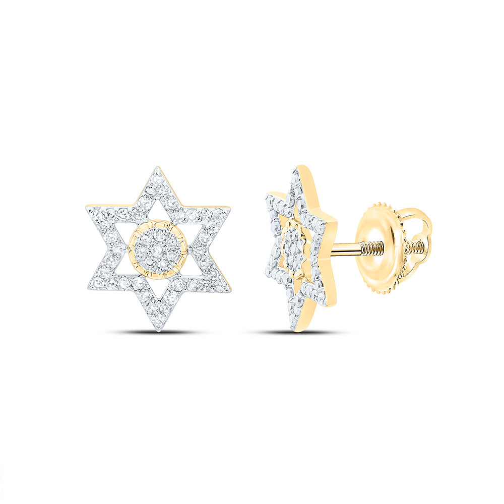 10K Yellow Or White Gold 1/4Cttw Natural Diamond  Star Of David Earring