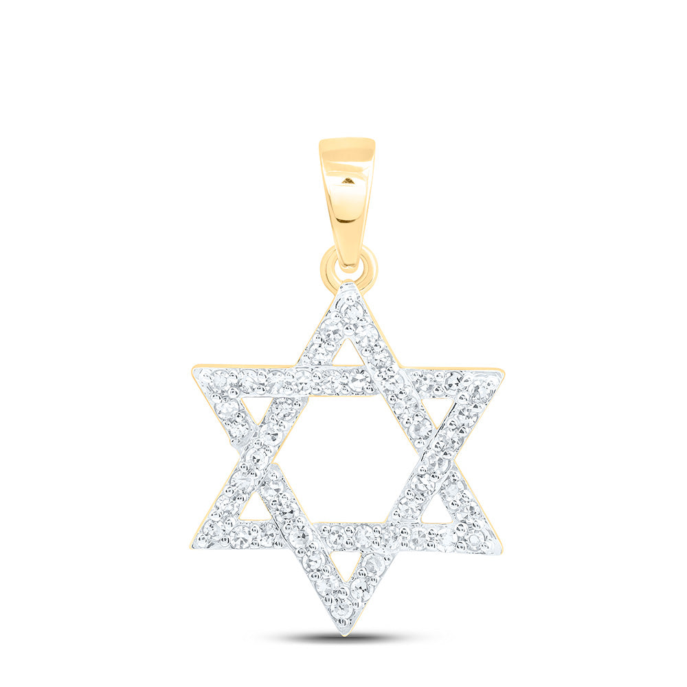 10K Yellow Or White Gold 1/3Cttw Natural Diamond  Star Of David Pendant