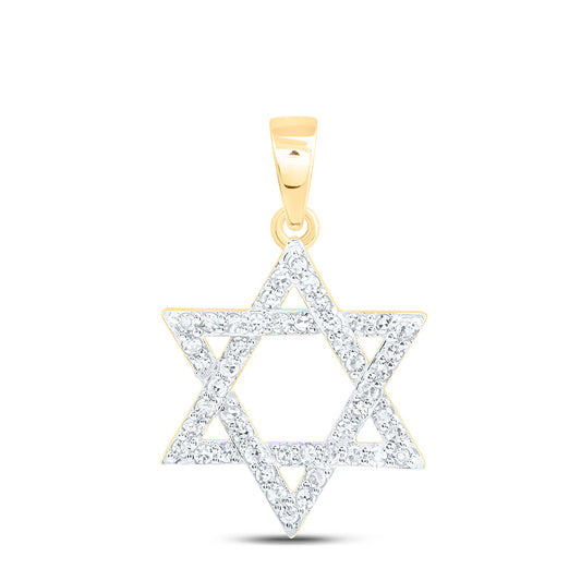 10K Yellow Or White Gold 1/3Cttw Natural Diamond  Star Of David Pendant