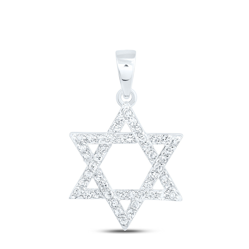 10K Yellow Or White Gold 1/3Cttw Natural Diamond  Star Of David Pendant