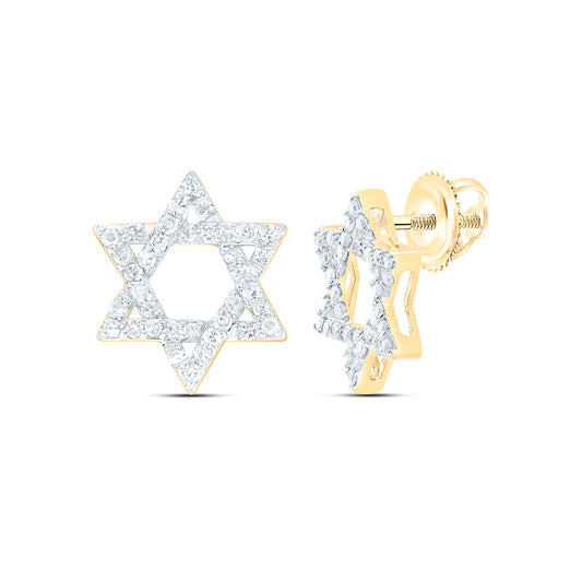 10K Yellow Or White Gold 1/5Cttw Natural Diamond  Star Of David Earring