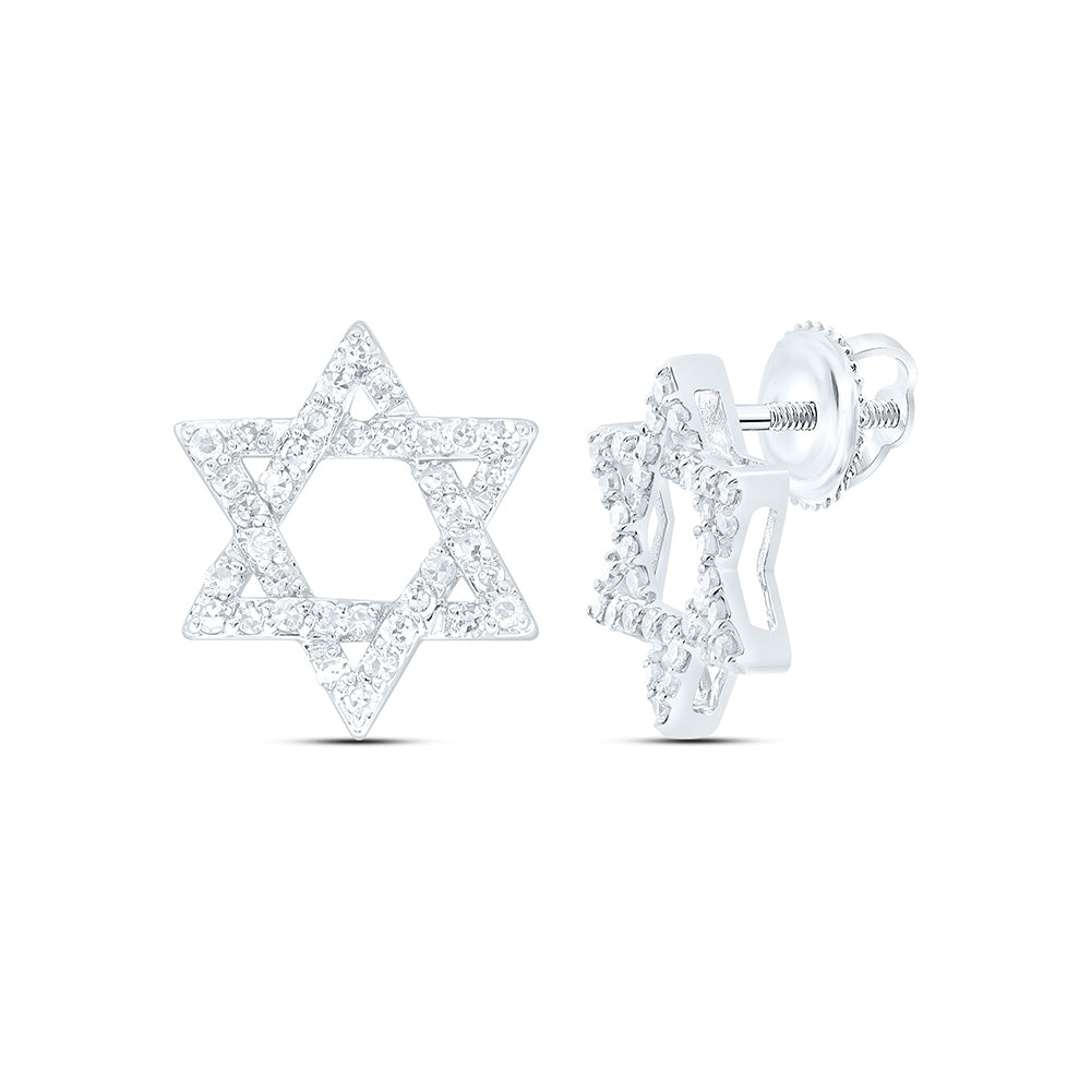 10K Yellow Or White Gold 1/5Cttw Natural Diamond  Star Of David Earring