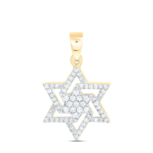 10K Yellow Or White Gold 1/4Cttw Natural Diamond  Star Of David Pendant