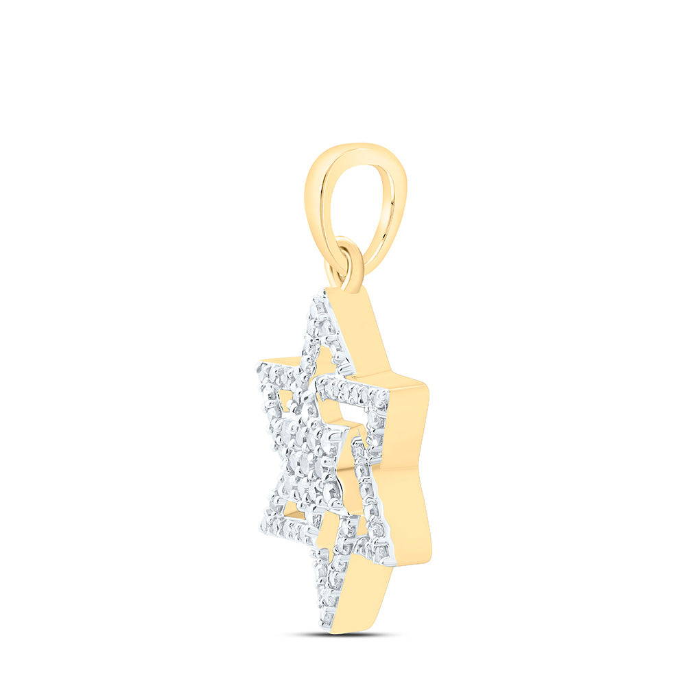 10K Yellow Or White Gold 1/4Cttw Natural Diamond  Star Of David Pendant