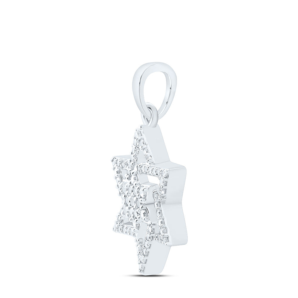 10K Yellow Or White Gold 1/4Cttw Natural Diamond  Star Of David Pendant