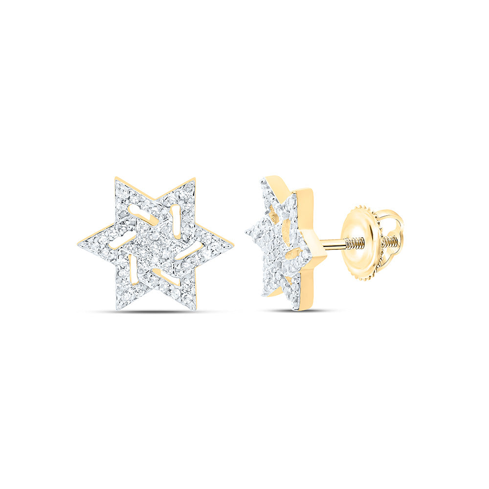 10K Yellow Or White Gold 1/6Cttw Natural Diamond  Star Of David Earring