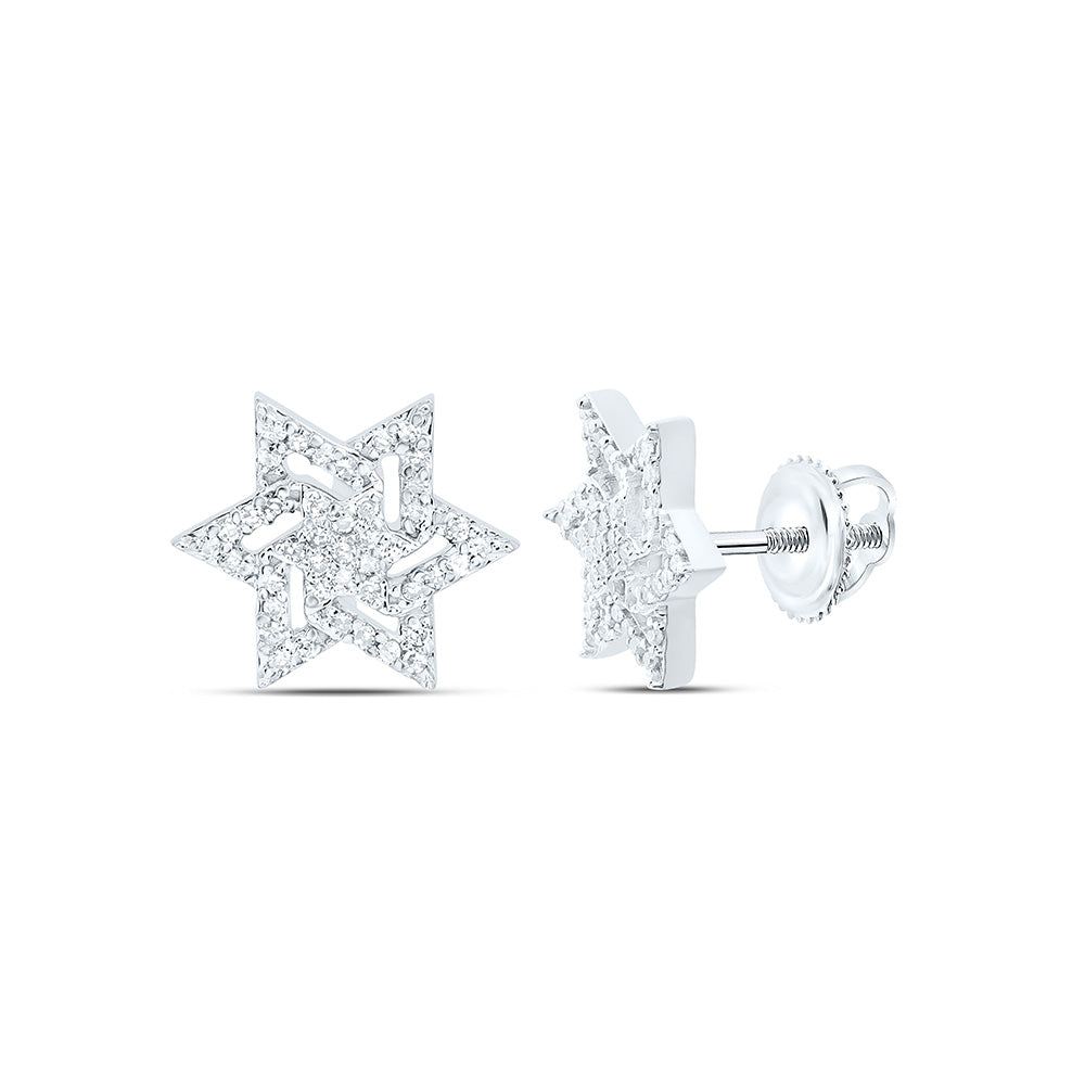10K Yellow Or White Gold 1/6Cttw Natural Diamond  Star Of David Earring