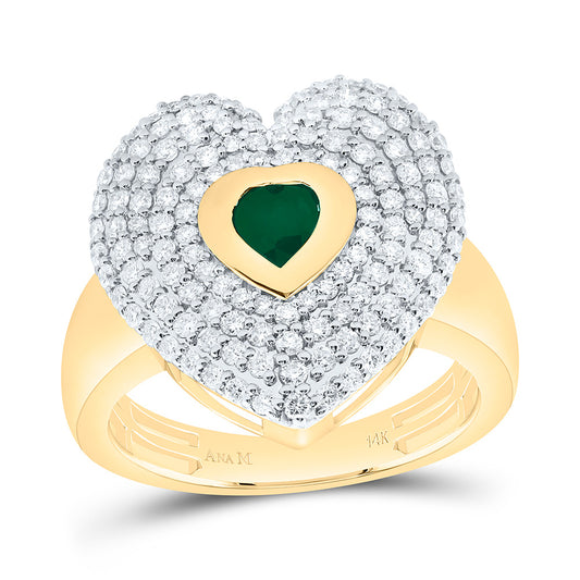 14K Yellow Or White Gold 7/8Cttw Natural Diamond 5Mm Heart Ring