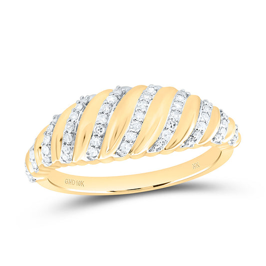 10K Yellow Gold 1/5Cttw Natural Diamond Nk Fashion Croissant Ring