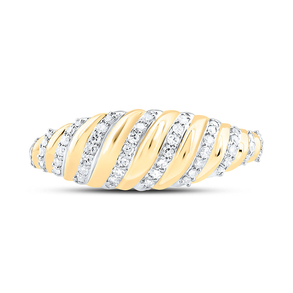 10K Yellow Gold 1/5Cttw Natural Diamond Nk Fashion Croissant Ring