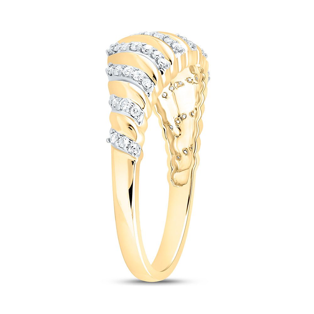 10K Yellow Gold 1/5Cttw Natural Diamond Nk Fashion Croissant Ring