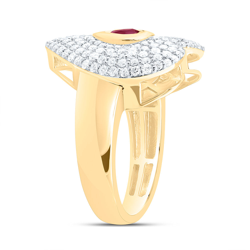 14K Yellow Or White Gold 7/8Cttw Natural Diamond 5Mm Heart Ring