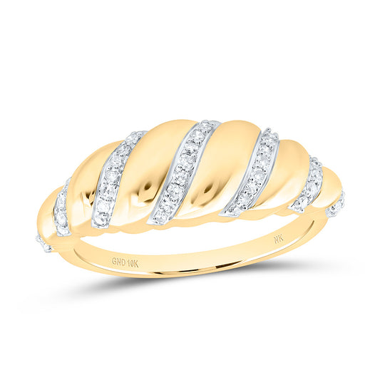 10K Yellow Gold 1/5Cttw Natural Diamond Nk Fashion Croissant Ring