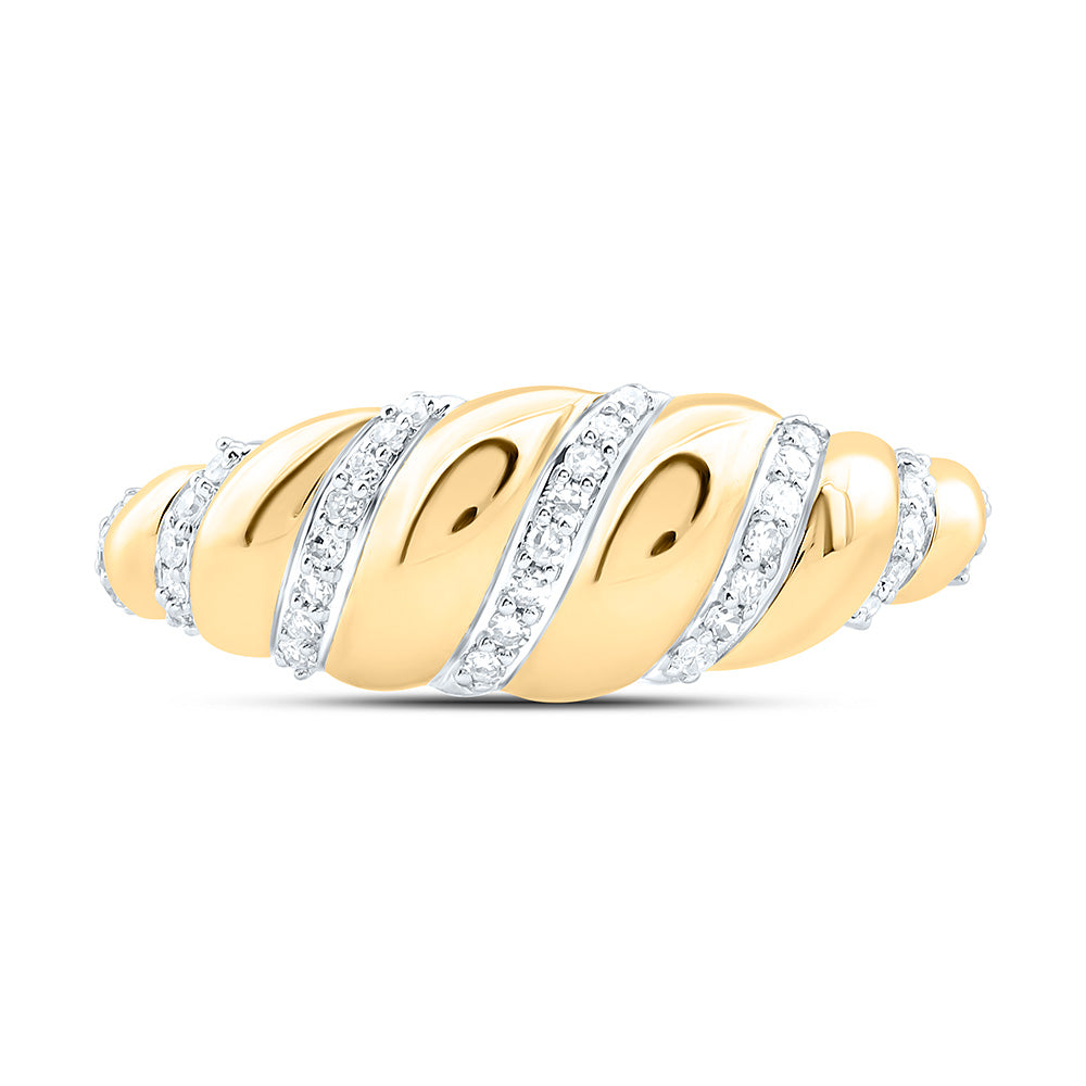10K Yellow Gold 1/5Cttw Natural Diamond Nk Fashion Croissant Ring