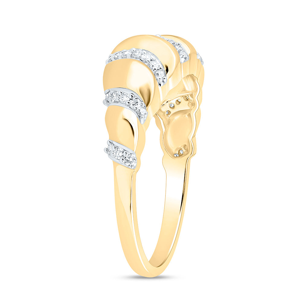 10K Yellow Gold 1/5Cttw Natural Diamond Nk Fashion Croissant Ring
