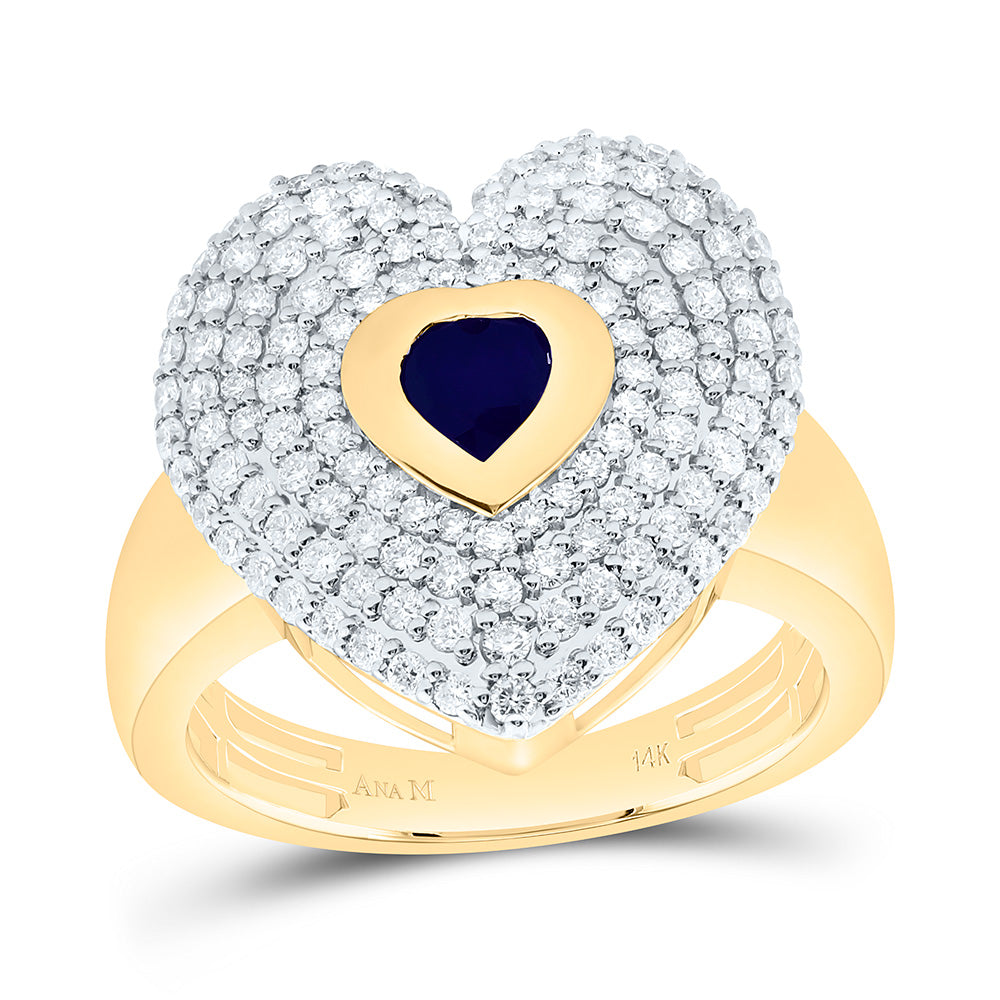 14K Yellow Or White Gold 7/8Cttw Natural Diamond 5Mm Heart Ring