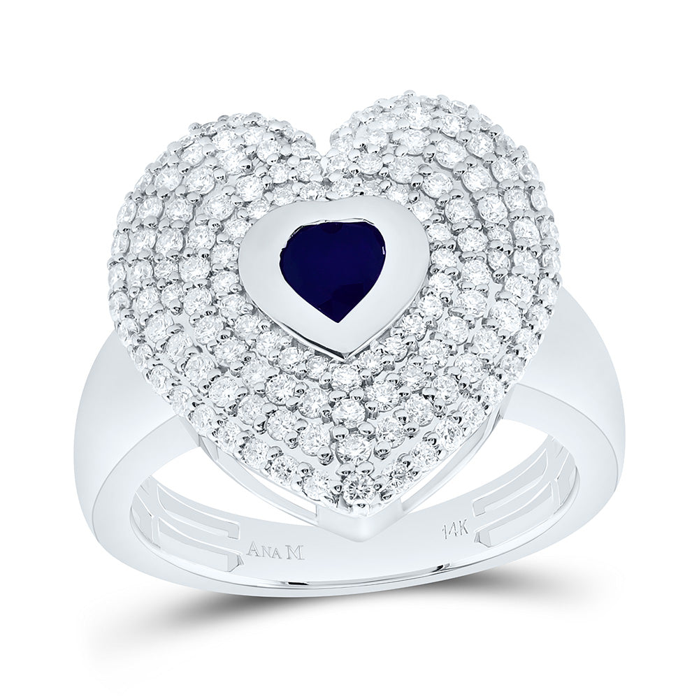 14K Yellow Or White Gold 7/8Cttw Natural Diamond 5Mm Heart Ring