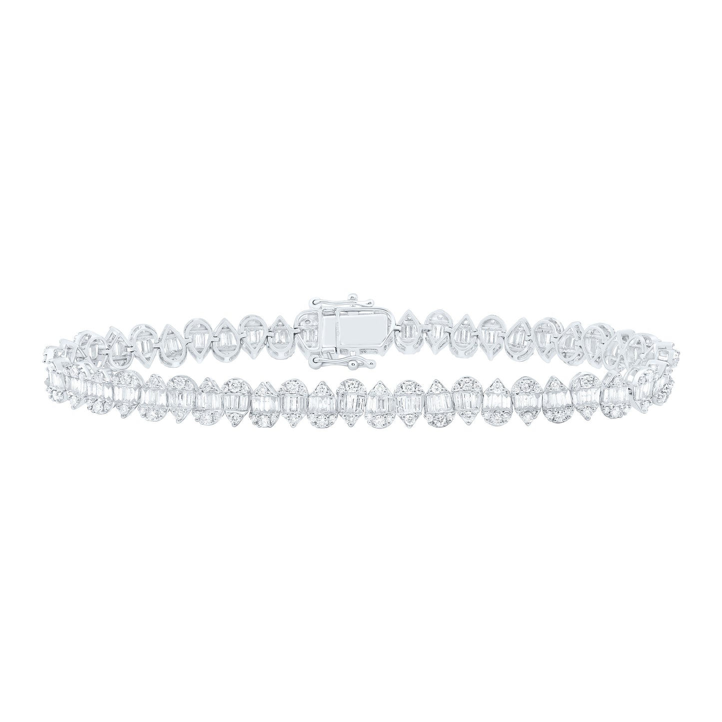 14K White Gold 4 3/4Cttw Natural Diamond Fashion Pear Bracelet (7 Inch)