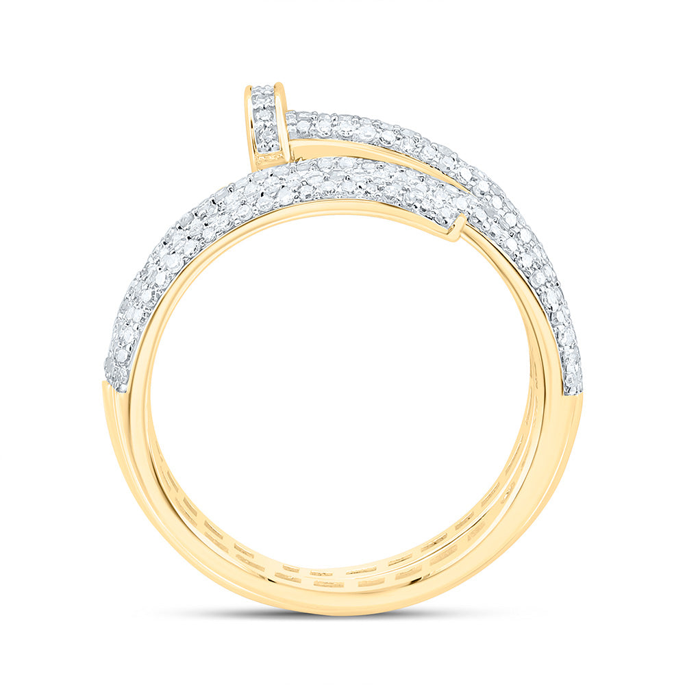 10K Yellow Or White Gold 5/8Cttw Natural Diamond Fashion Nail Ring
