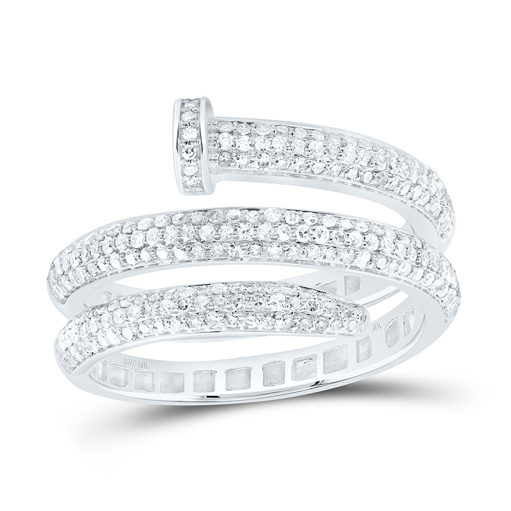 10K Yellow Or White Gold 5/8Cttw Natural Diamond Fashion Nail Ring