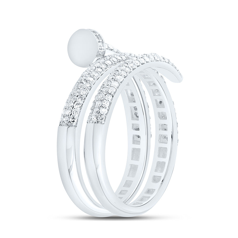 10K Yellow Or White Gold 5/8Cttw Natural Diamond Fashion Nail Ring