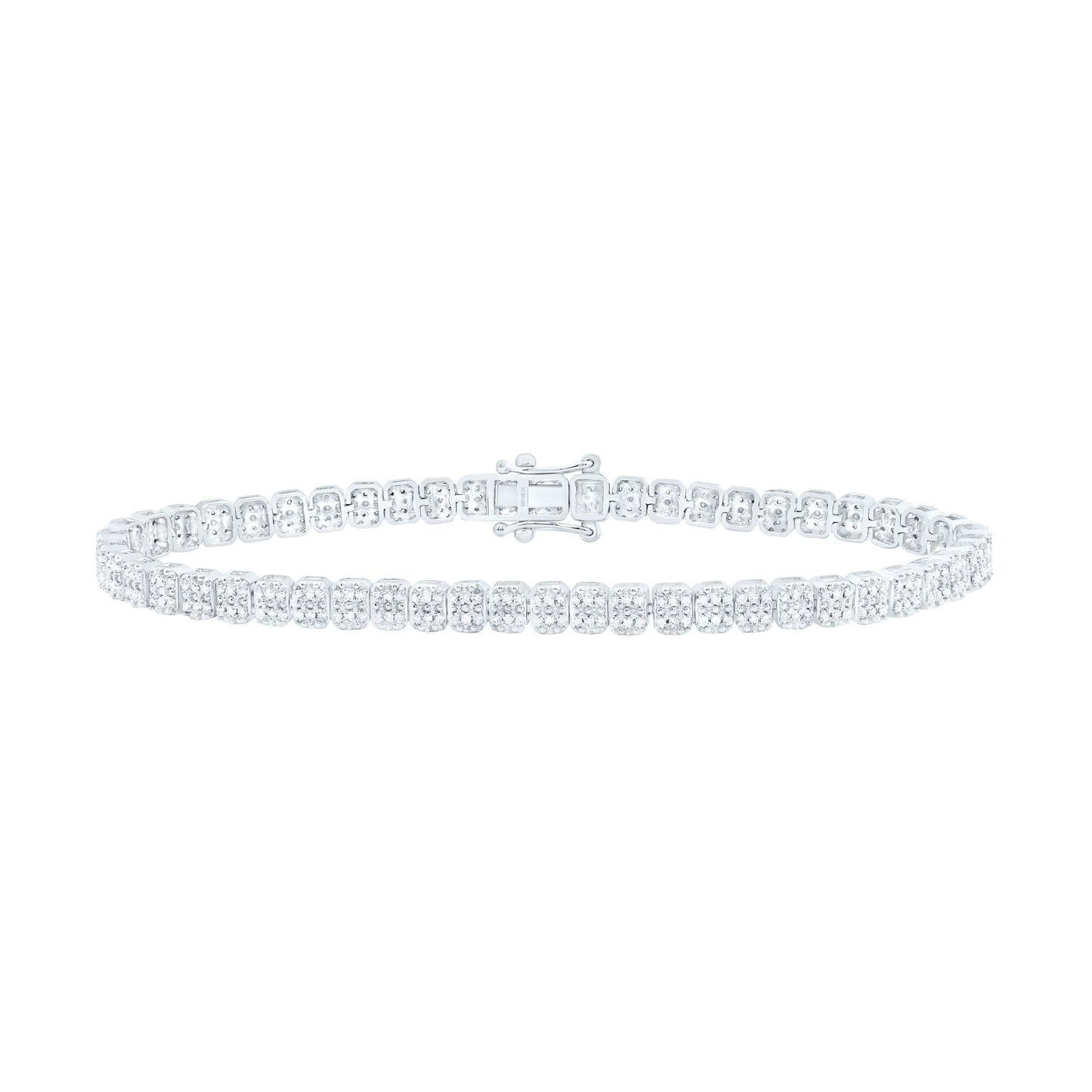 10K Yellow Or White Gold 3/4Cttw Natural Diamond Fashion Emerald Bracelet (7 Inch)