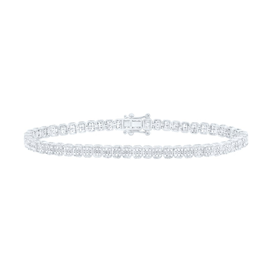 10K Yellow Or White Gold 3/4Cttw Natural Diamond Fashion Emerald Bracelet (7 Inch)