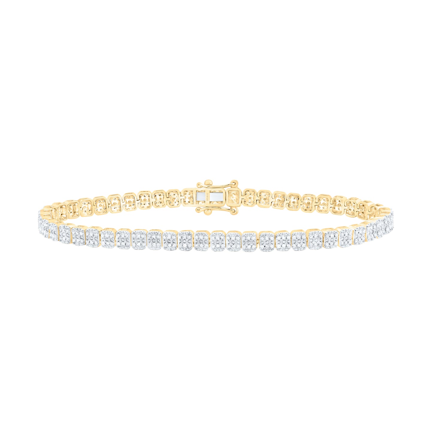 10K Yellow Or White Gold 3/4Cttw Natural Diamond Fashion Emerald Bracelet (7 Inch)