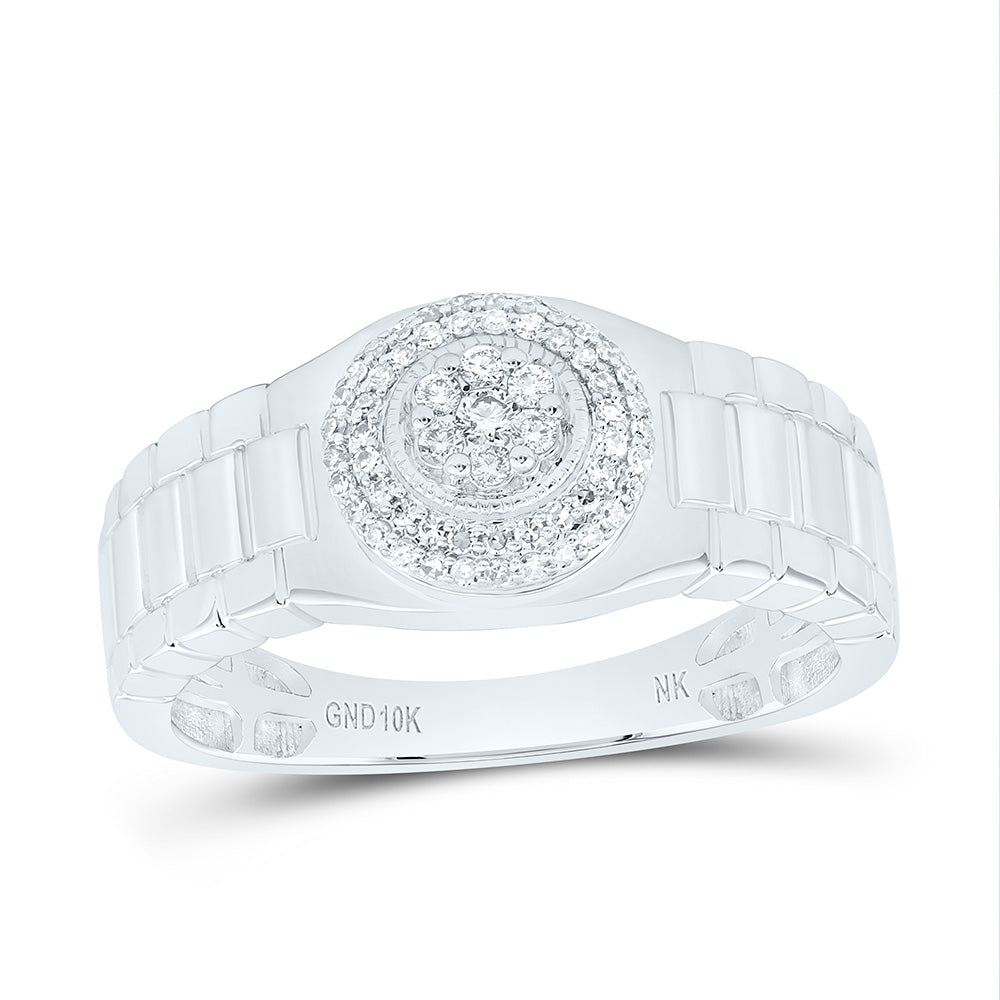 10K Yellow Or White Or Rose Gold 1/4Cttw Natural Diamond Mens Ring
