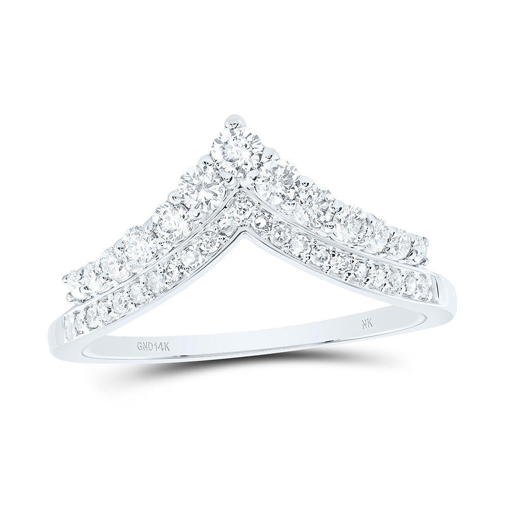 14K White Gold 1/2Cttw Natural Diamond Nk Fashion Ring