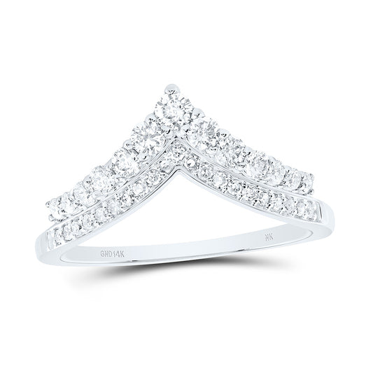 14K White Gold 1/2Cttw Natural Diamond Nk Fashion Ring