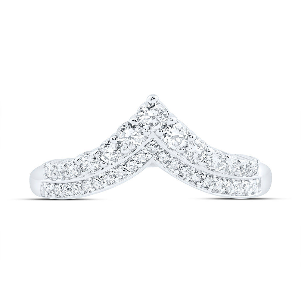 14K White Gold 1/2Cttw Natural Diamond Nk Fashion Ring