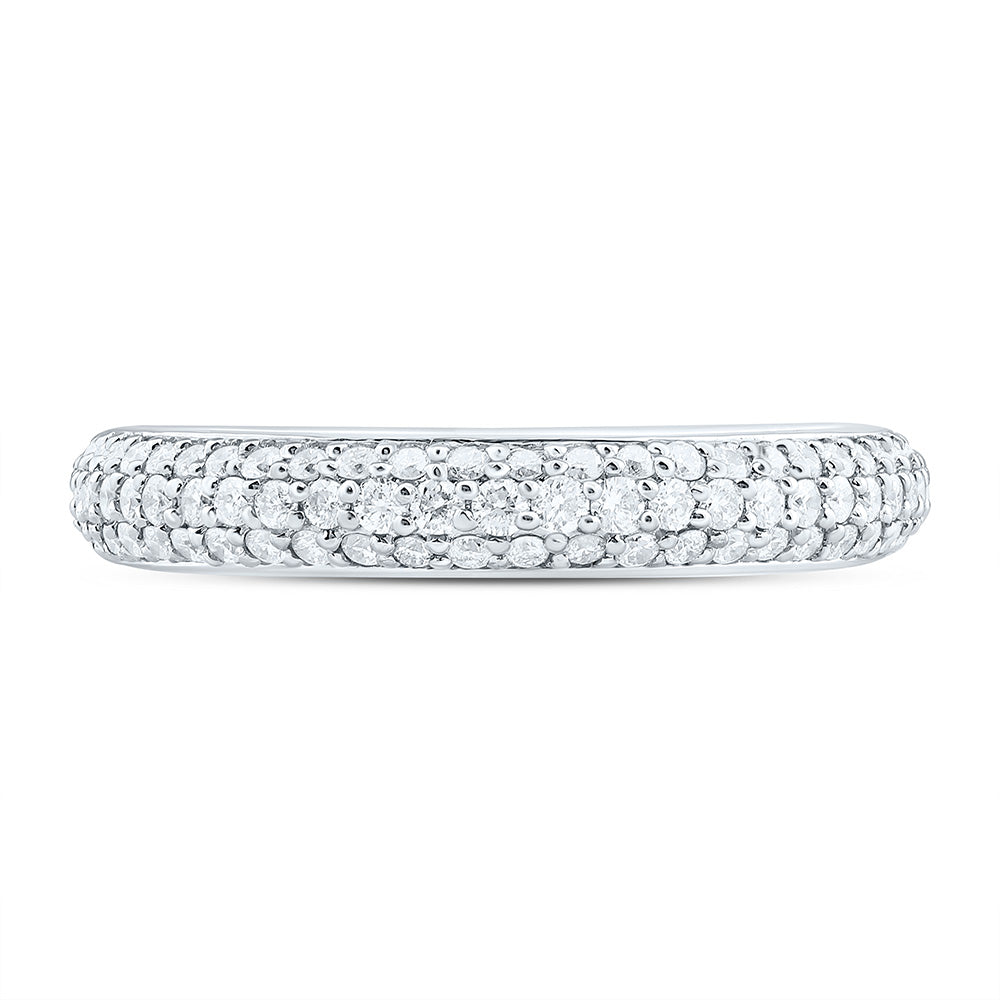 14K White Gold 1/2 Cttw Natural Diamond Cn Fashion Bridal Anniversary Wedding Engagement Band Ring