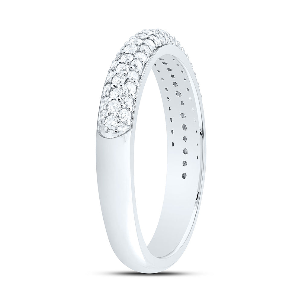 14K White Gold 1/2 Cttw Natural Diamond Cn Fashion Bridal Anniversary Wedding Engagement Band Ring