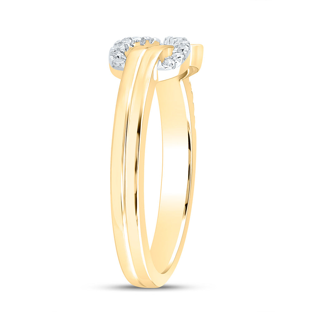 14K Yellow Or White Gold 1/5Cttw Natural Diamond Fashion Ring