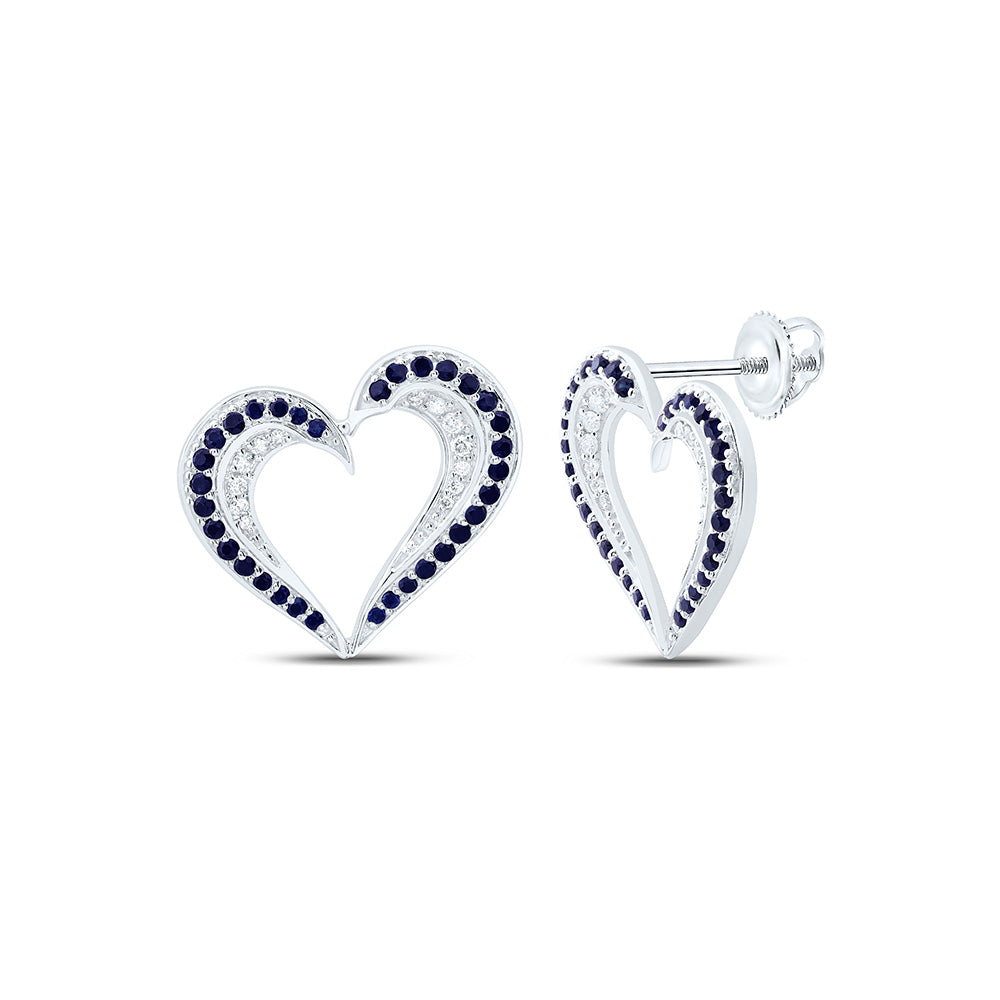 14K Yellow Or White Gold 1/6Cttw Natural Diamond Round Gem Heart Earring