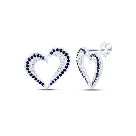 14K Yellow Or White Gold 1/6Cttw Natural Diamond Round Gem Heart Earring