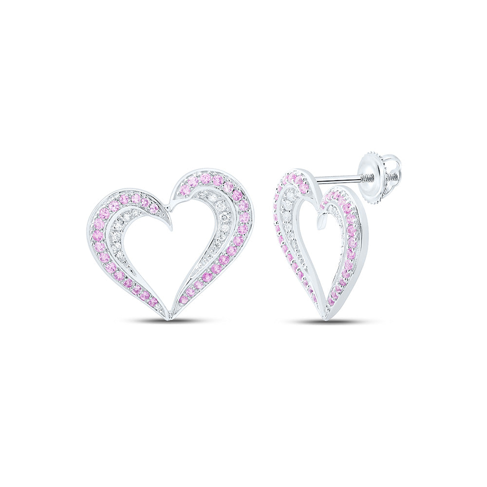 14K Yellow Or White Gold 1/6Cttw Natural Diamond Round Gem Heart Earring