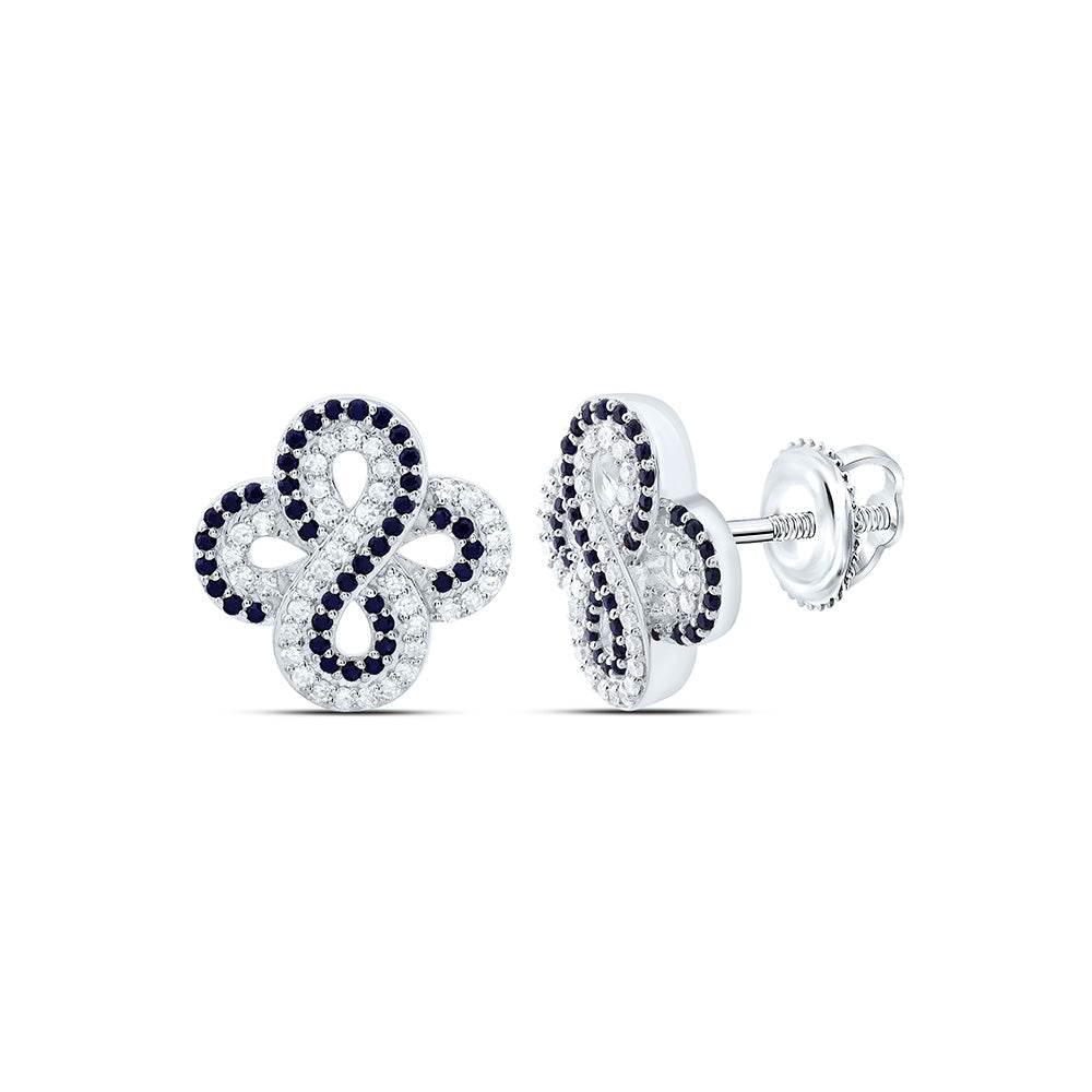 14K Yellow Or White Gold 1/4Cttw Natural Diamond Round Gem Infinity Clover Earring