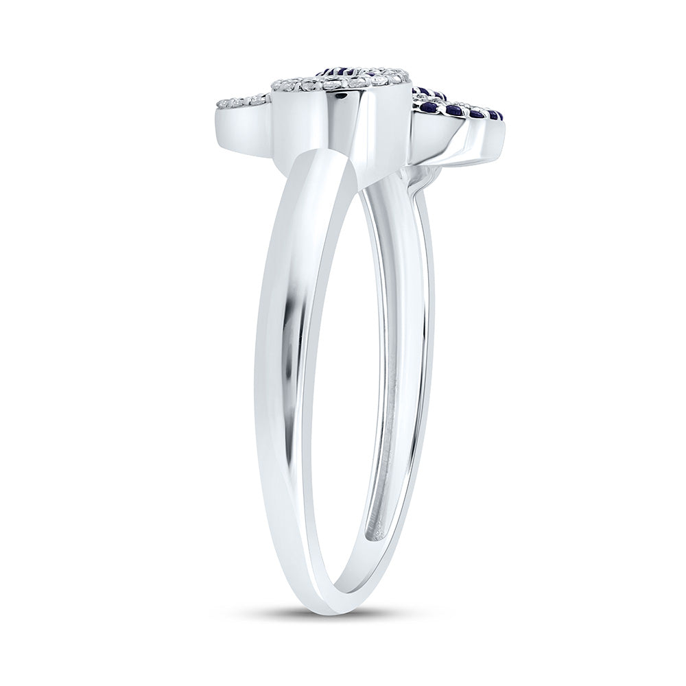 14K Yellow Or White Gold 1/8Cttw Natural Diamond Round Gem Infinity Clover Ring
